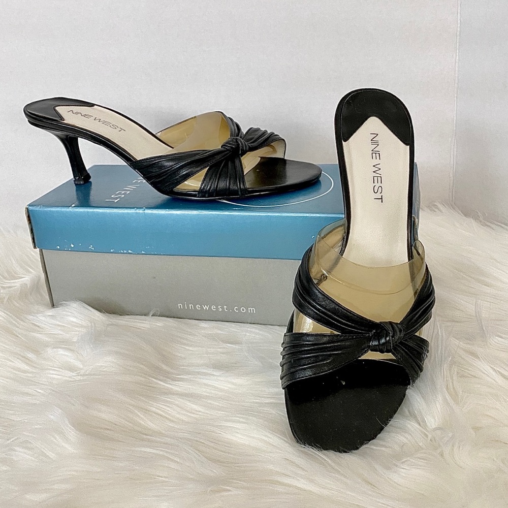 🚫SOLD🚫 Nine West black kitten sandal Like new!